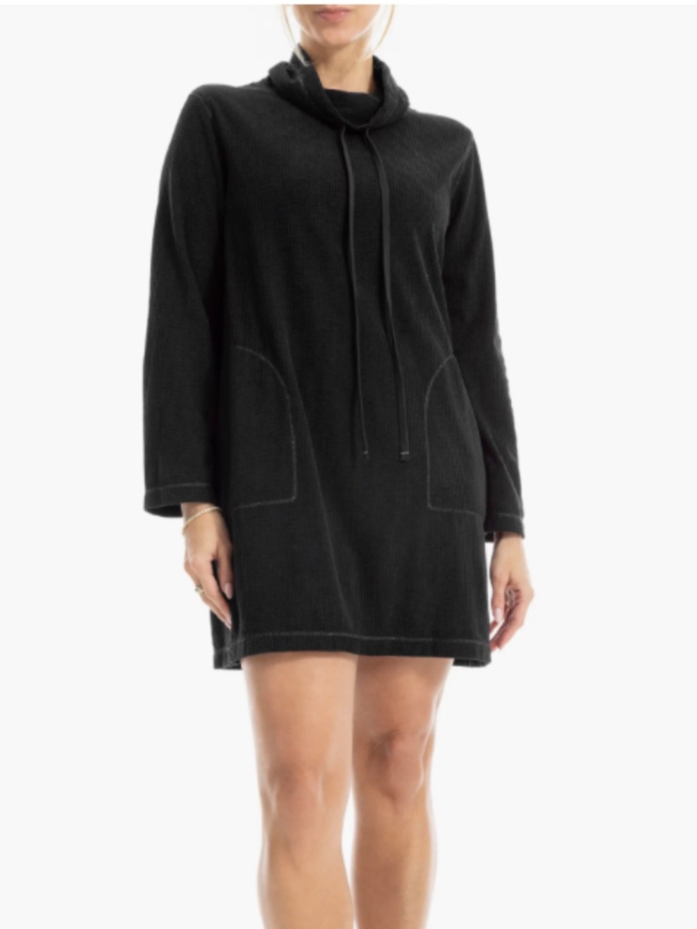 Max Studio London Corduroy Mini Dress with Pockets Cowl/Mock Turtleneck NWT